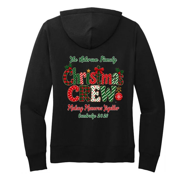 Family Christmas Crew Making Memories Together 2026 Women's Pullover Hoodie - Back - Close-up