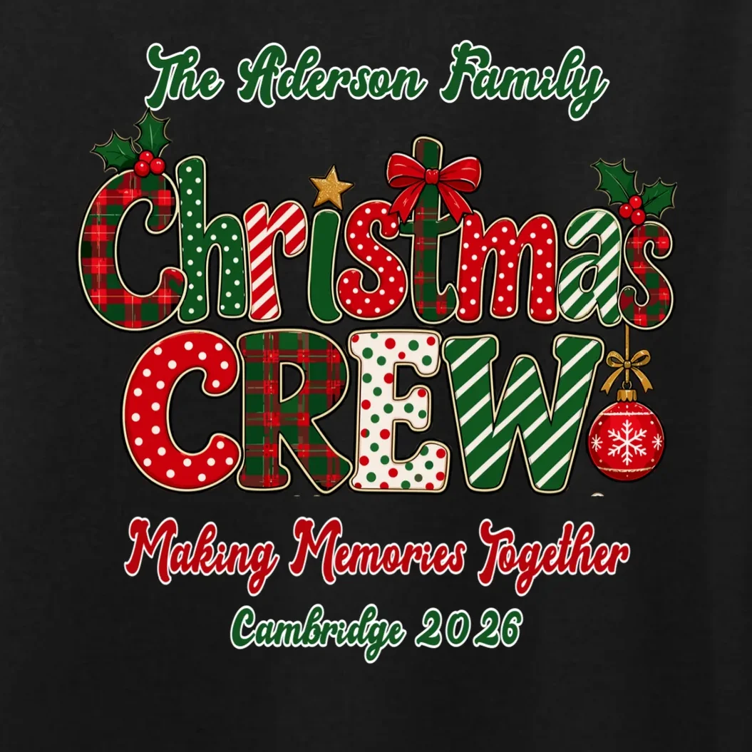 Family Christmas Crew Making Memories Together 2026 Women's Pullover Hoodie - Back - Close-up