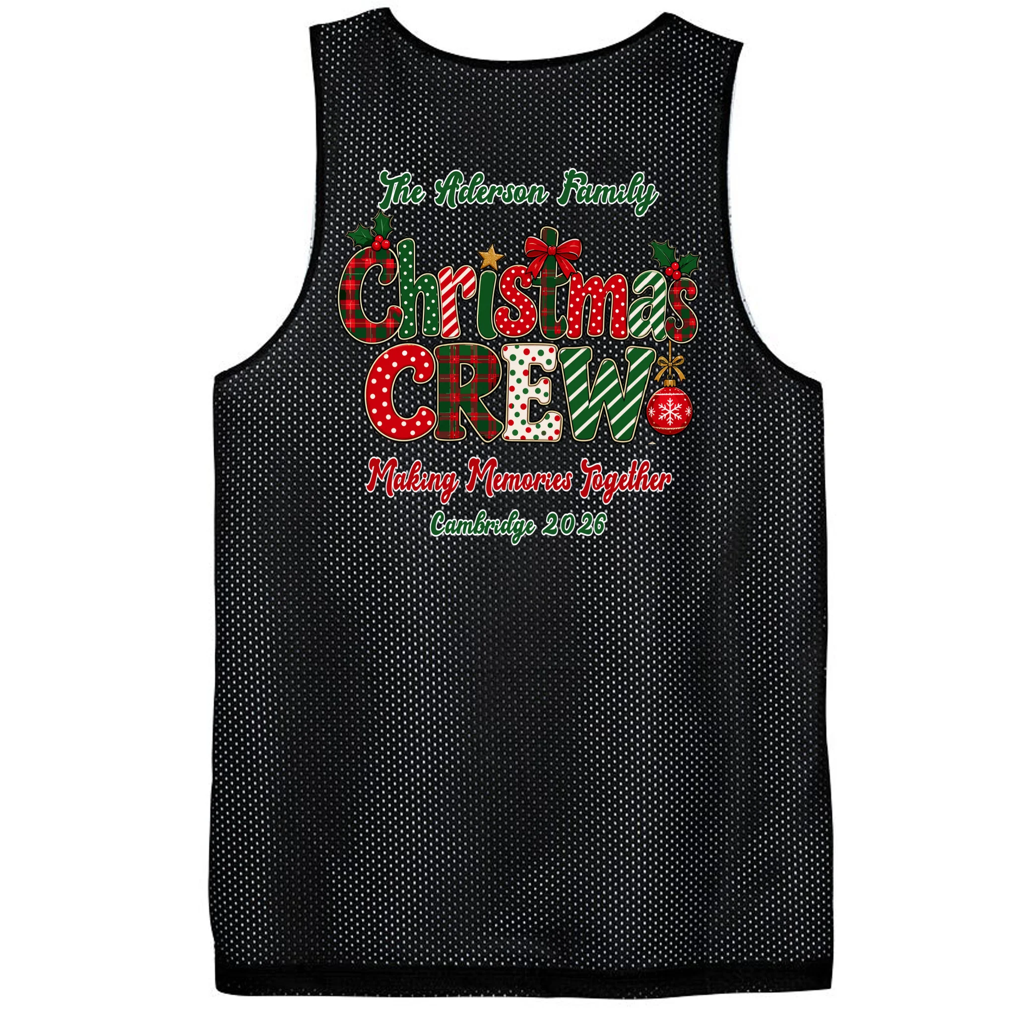 Family Christmas Crew Making Memories Together 2026 Men's Basketball Jersey - Back