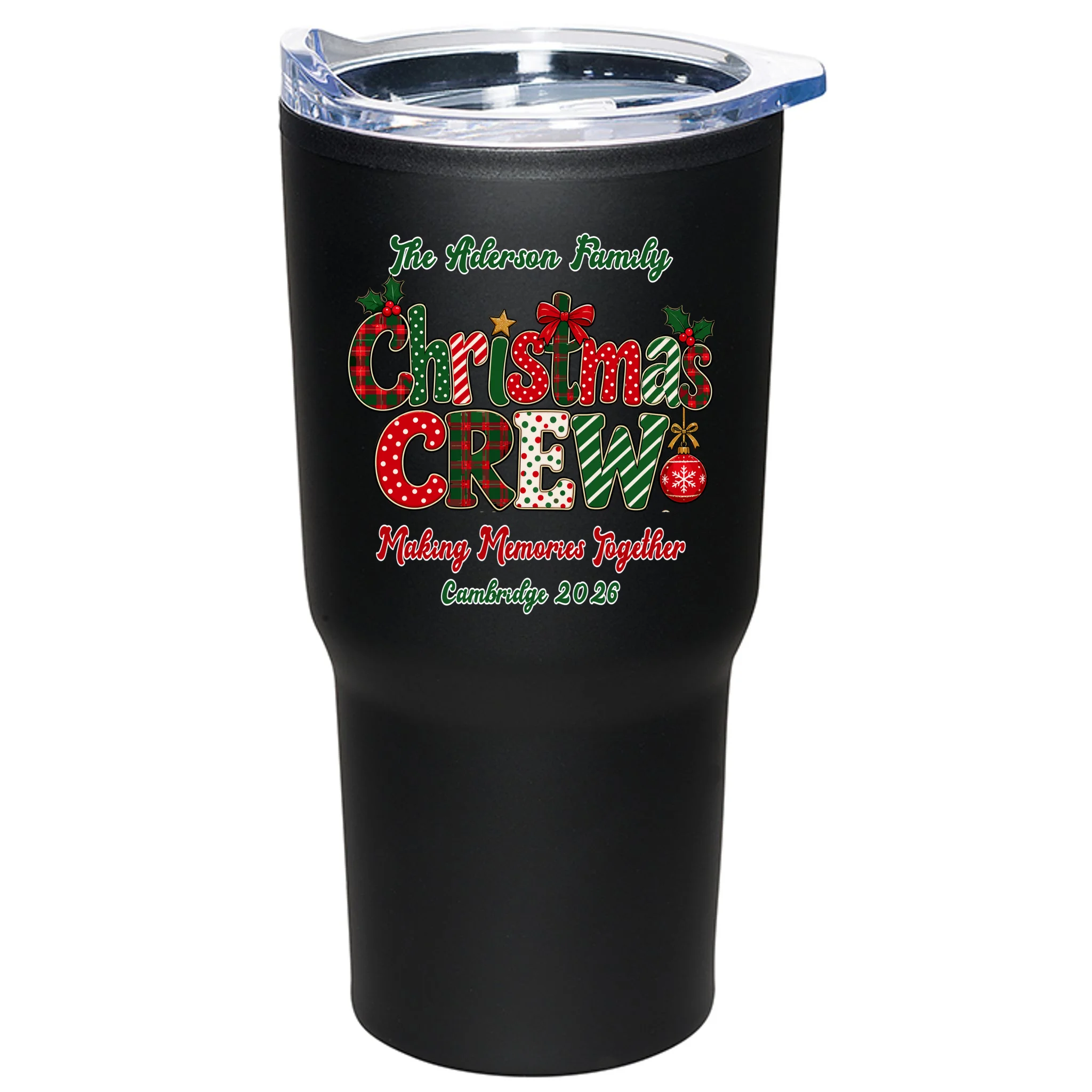 Family Christmas Crew Making Memories Together 2026 20oz Tumbler - Back