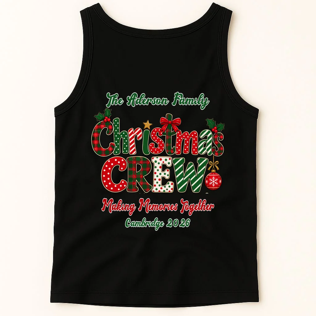 Family Christmas Crew Making Memories Together 2026 Men's Tank Top - Back 1