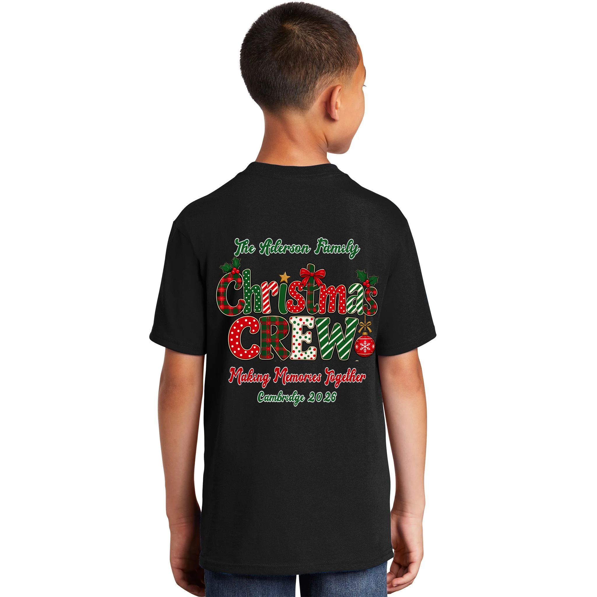 Family Christmas Crew Making Memories Together 2026 Kids T-Shirt - Back