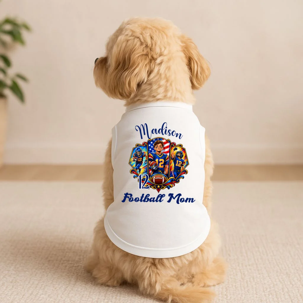 Personalized Football Championship Spirit Graphic -  Custom Name & Number Design Doggie Tank - Front 1