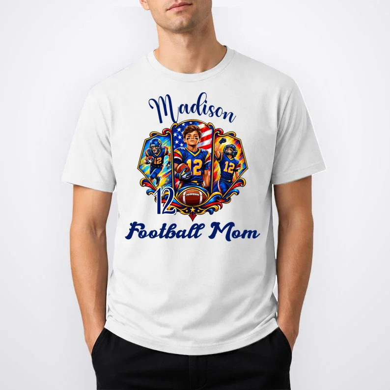 Personalized Football Championship Spirit Graphic -  Custom Name & Number Design Men's T-Shirt - Front 1
