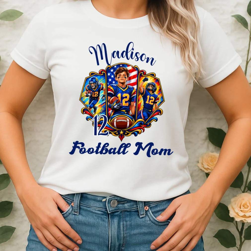 Personalized Football Championship Spirit Graphic -  Custom Name & Number Design Women's T-Shirt - Front 1