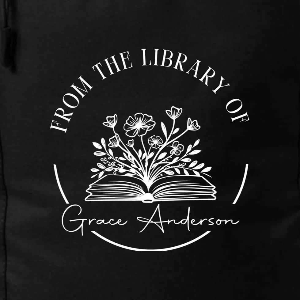 Personalized From the Library of Name Backpack - Front - Close-up