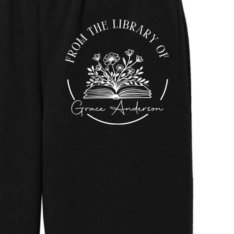 Personalized From the Library of Name Kids Fleece Sweatpants - Front - Close-up