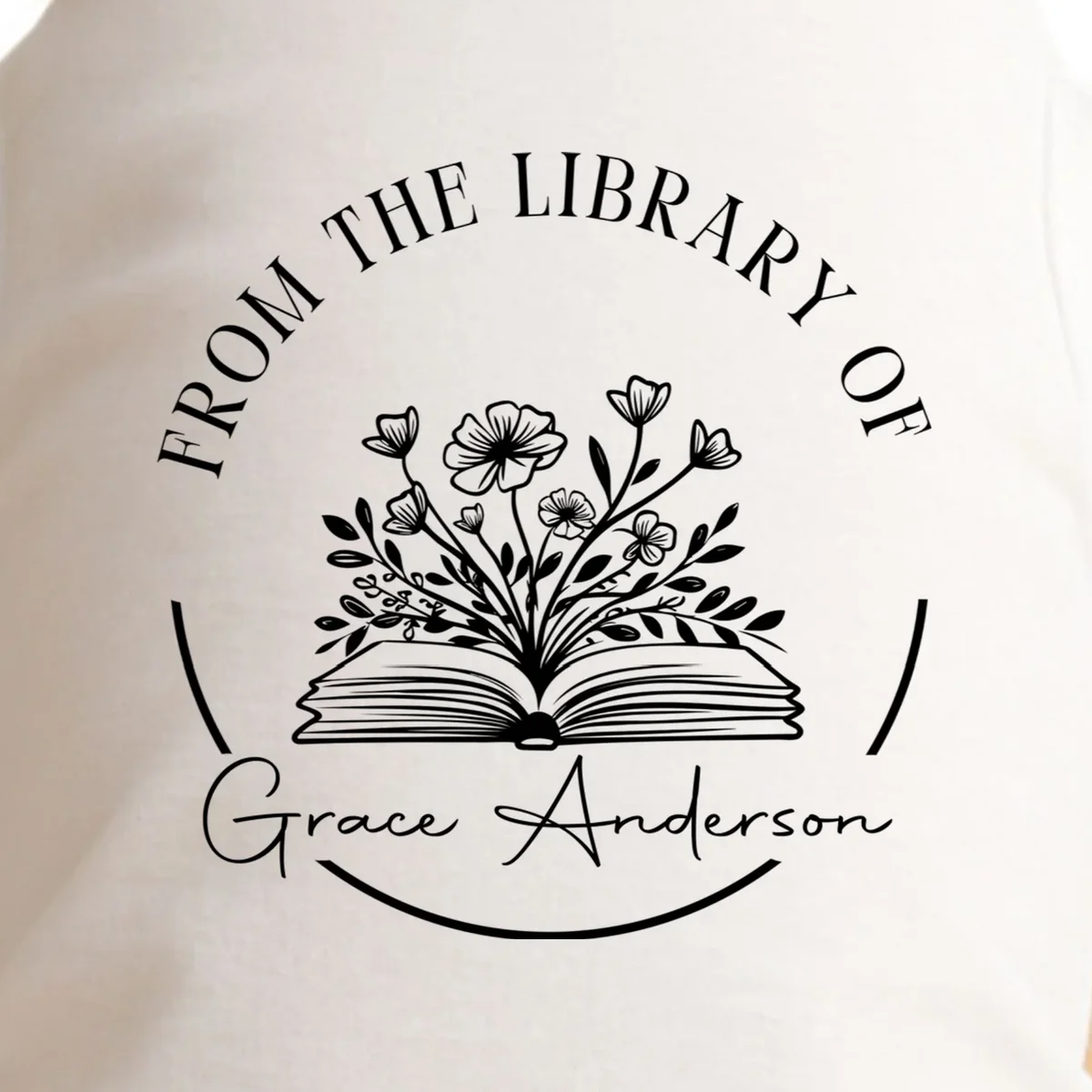 Personalized From the Library of Name Doggie Tank - Front - Close-up