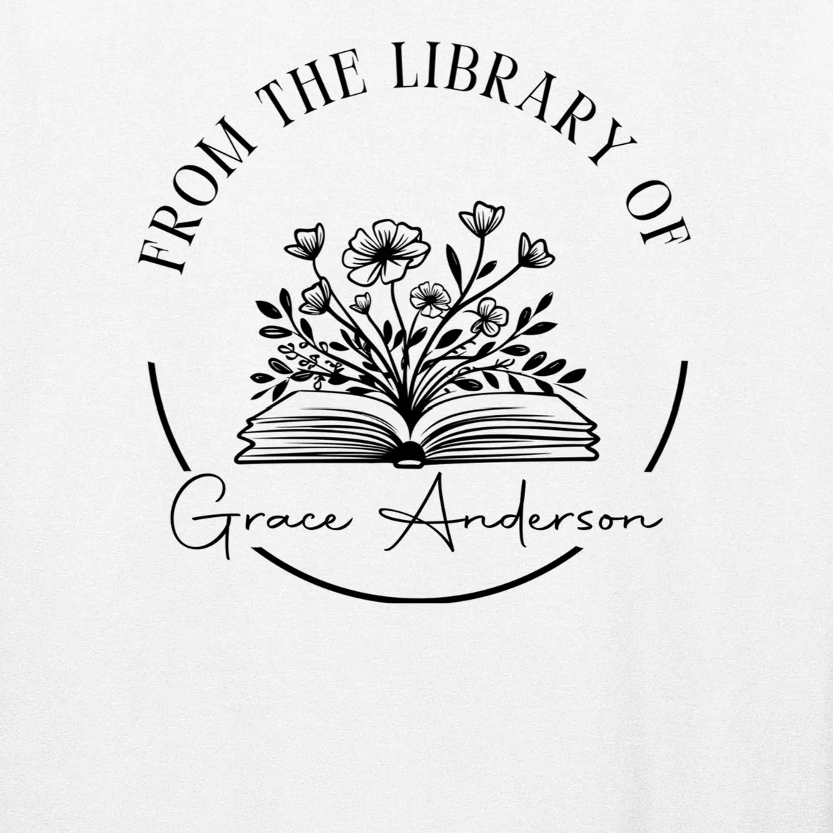 Personalized From the Library of Name Men's Long Sleeve Shirt - Front - Close-up