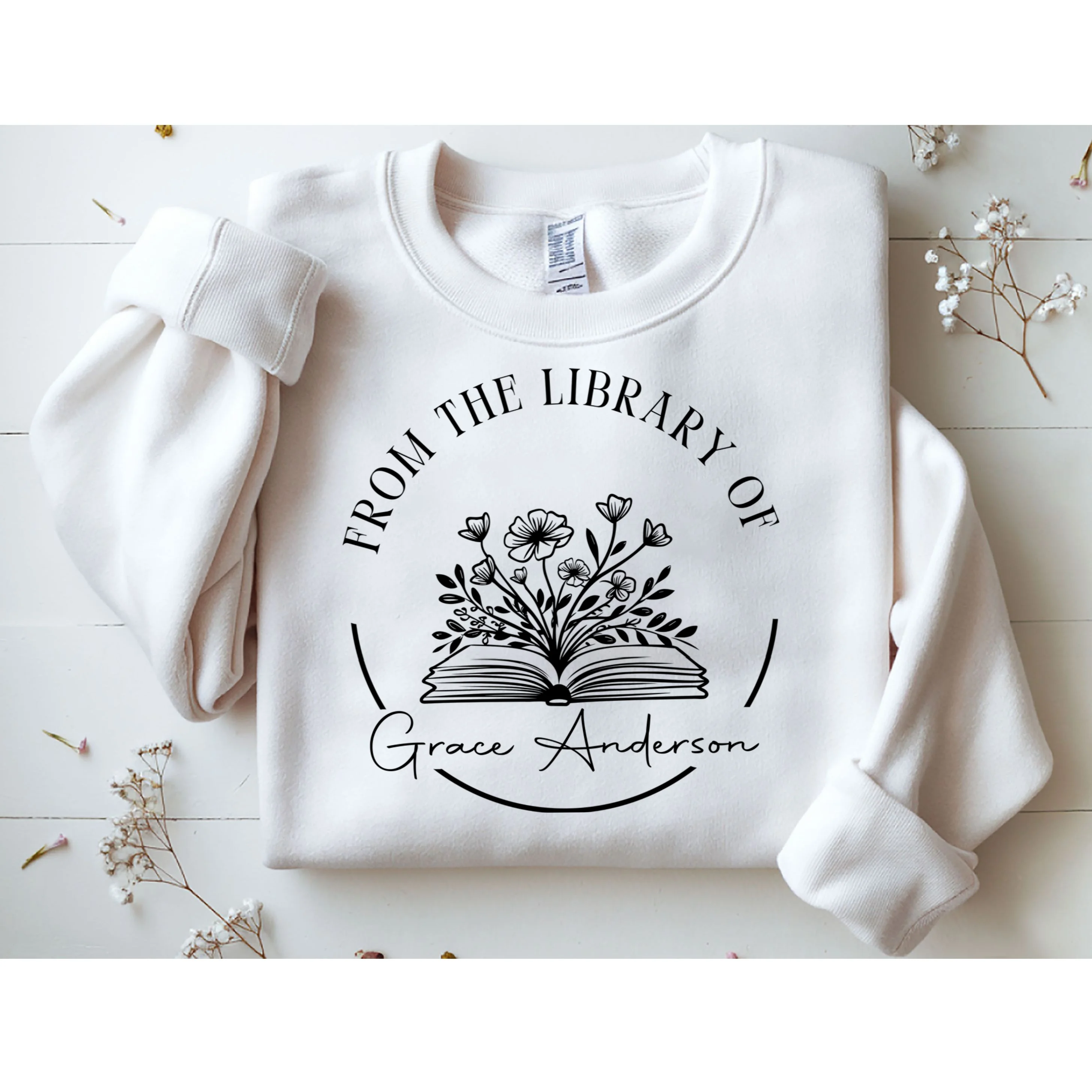 Personalized From the Library of Name Sweatshirt - Front 1