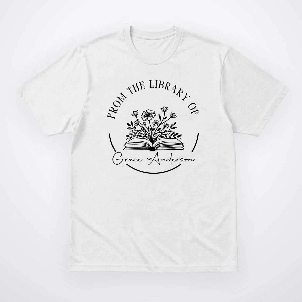 Personalized From the Library of Name T-Shirt - Front