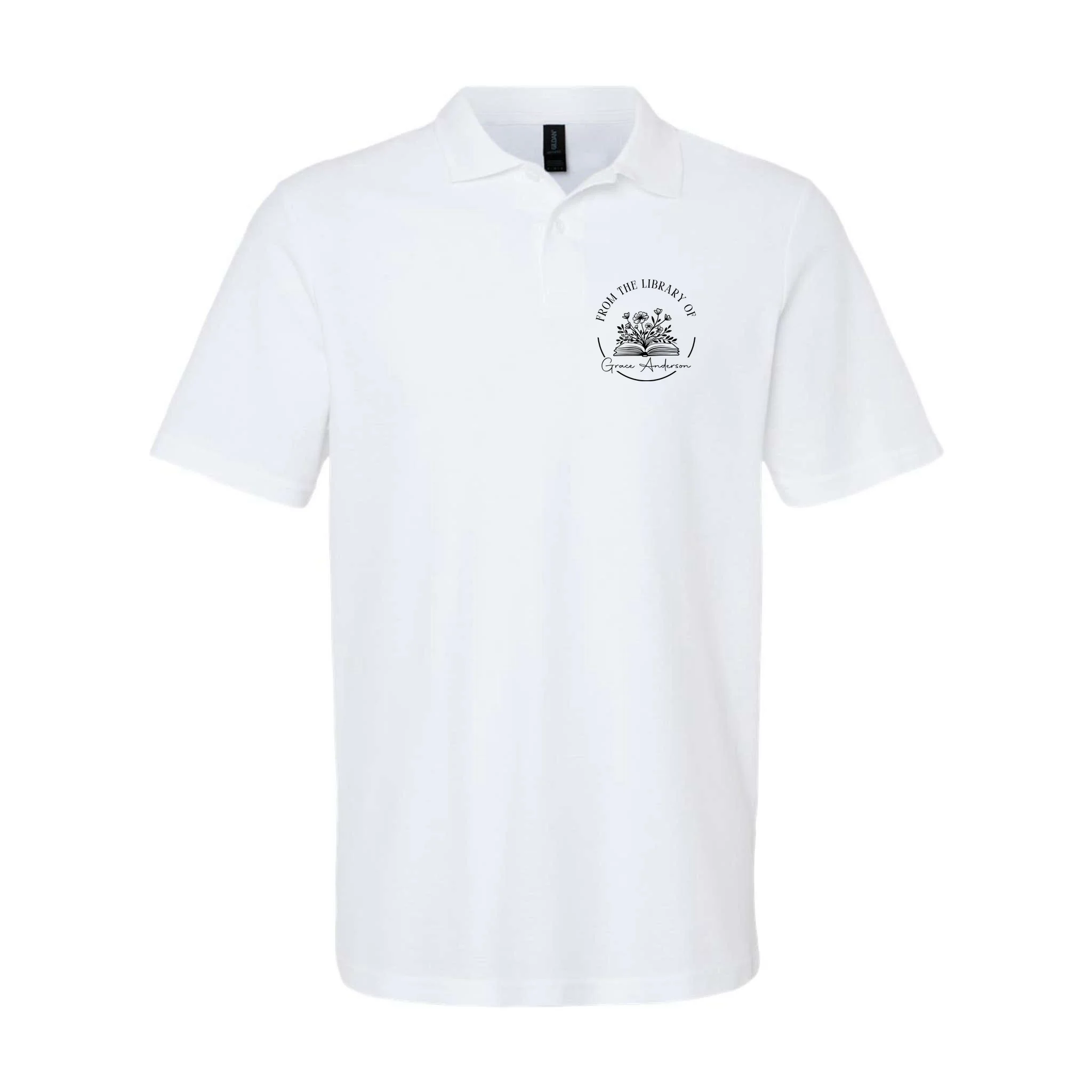 Personalized From the Library of Name Men's Polo - Front