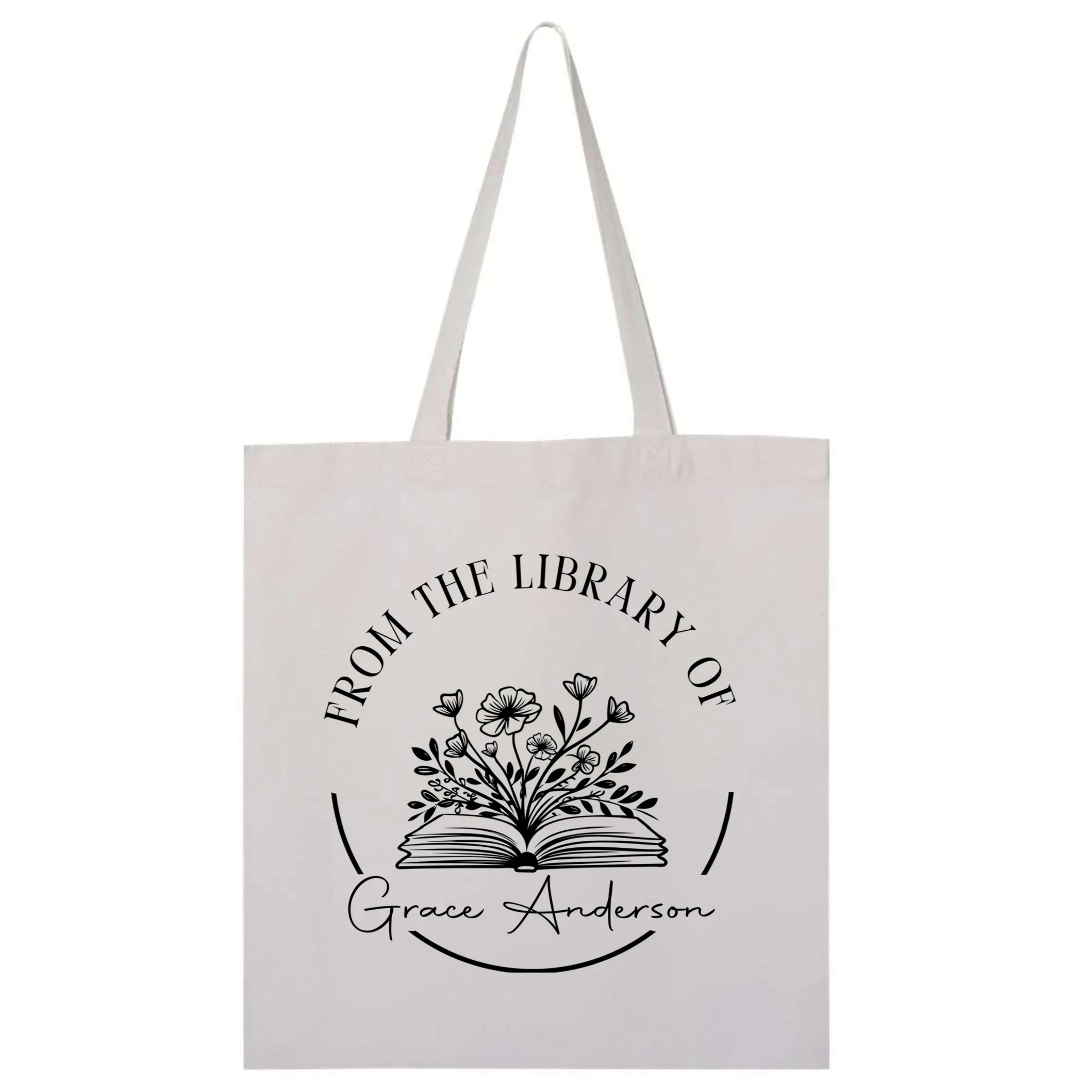 Personalized From the Library of Name Tote Bag - Front