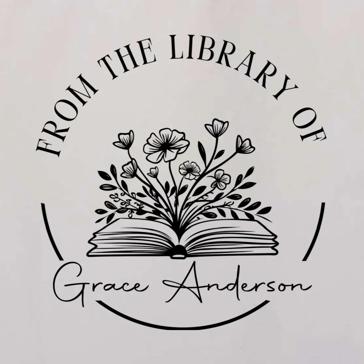 Personalized From the Library of Name Tote Bag - Front - Close-up