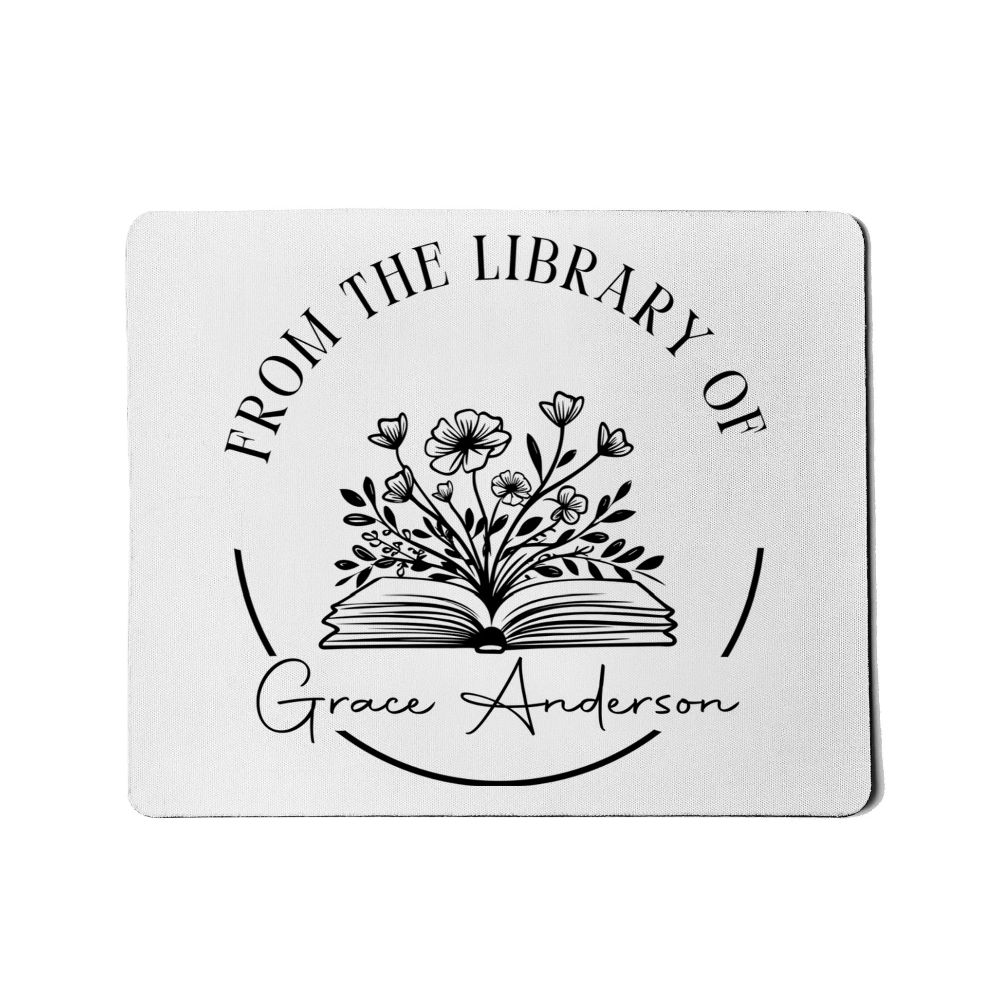 Personalized From the Library of Name Mouse Pad - Front