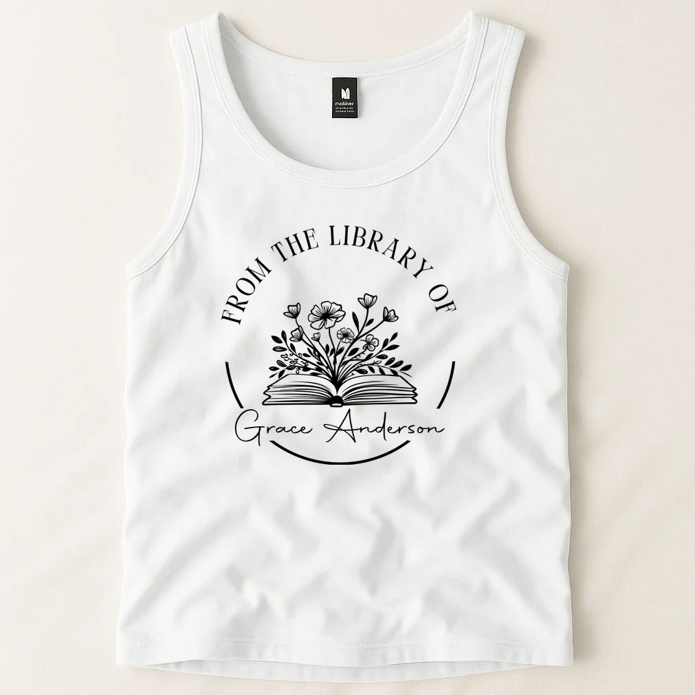 Personalized From the Library of Name Tank Top - Front 1