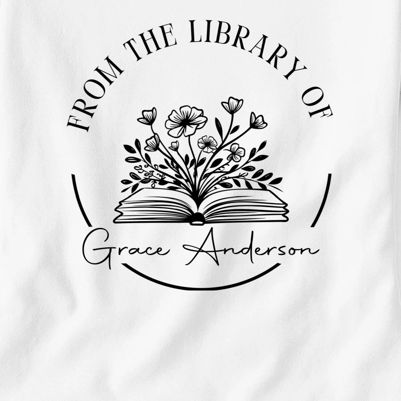 Personalized From the Library of Name Women's T-Shirt - Front - Close-up