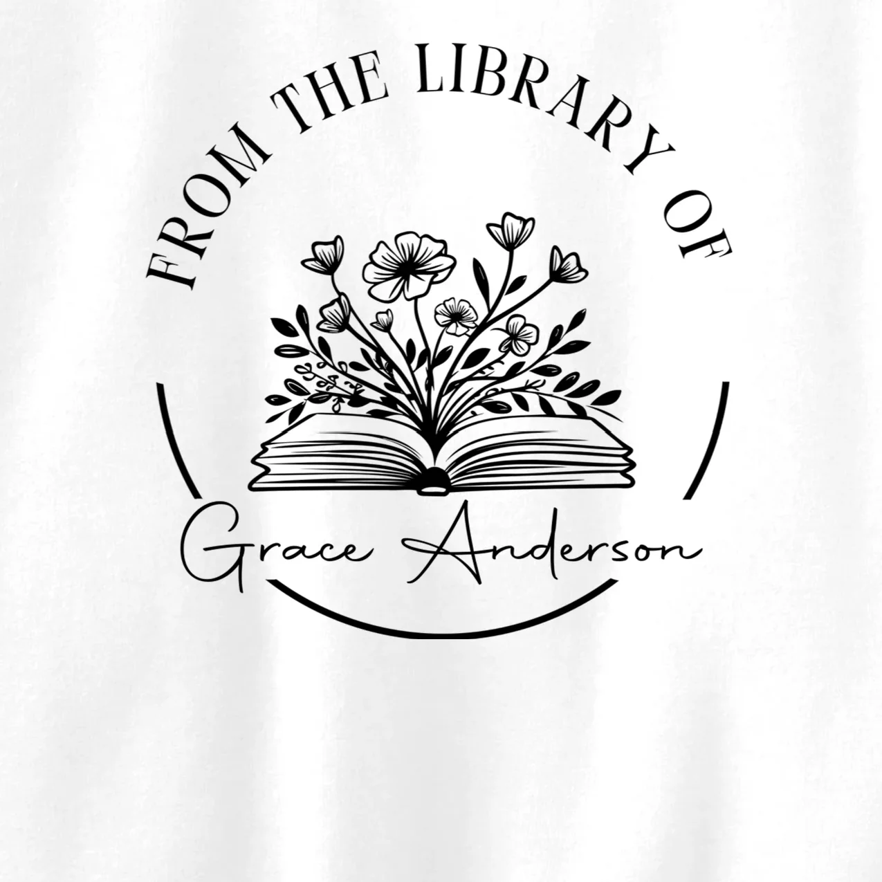 Personalized From the Library of Name Kids Sweatshirt - Front - Close-up