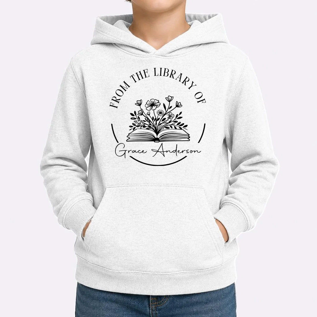 Personalized From the Library of Name Kids Hoodie - Front 1