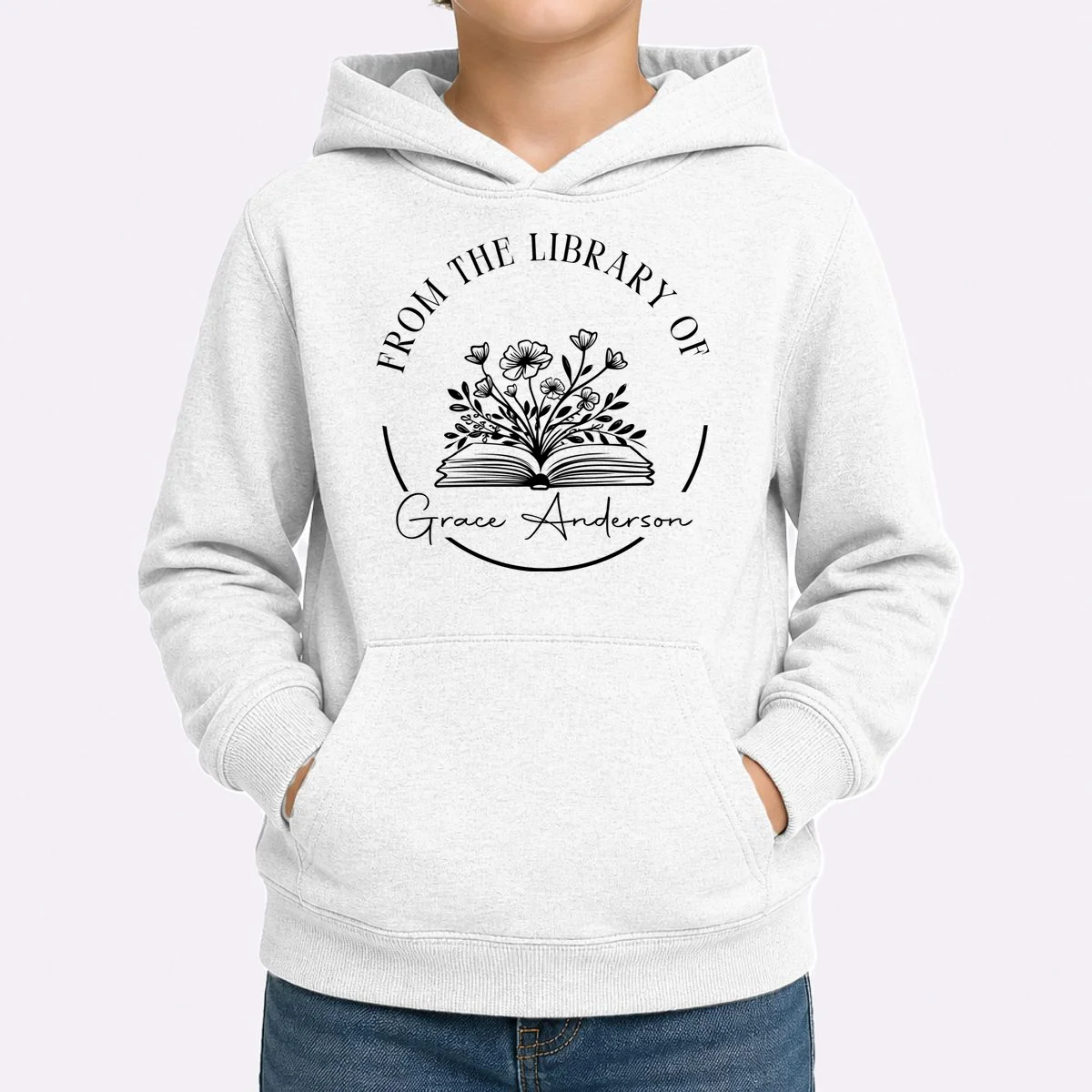Personalized From the Library of Name Kids Hoodie - Front 1