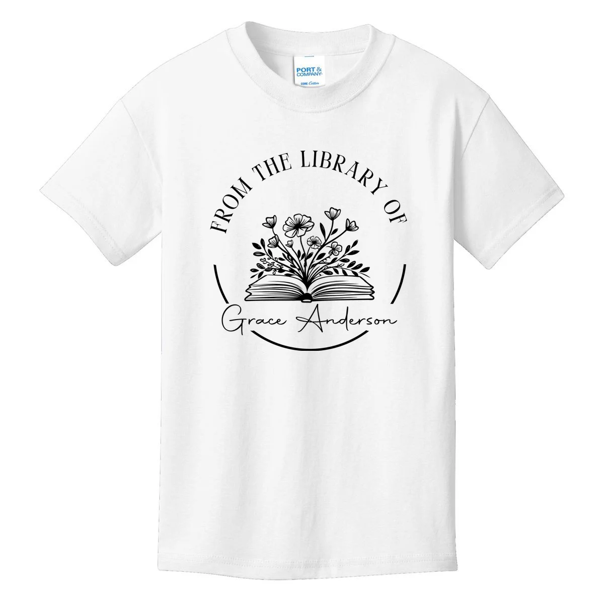 Personalized From the Library of Name Kids T-Shirt - Front