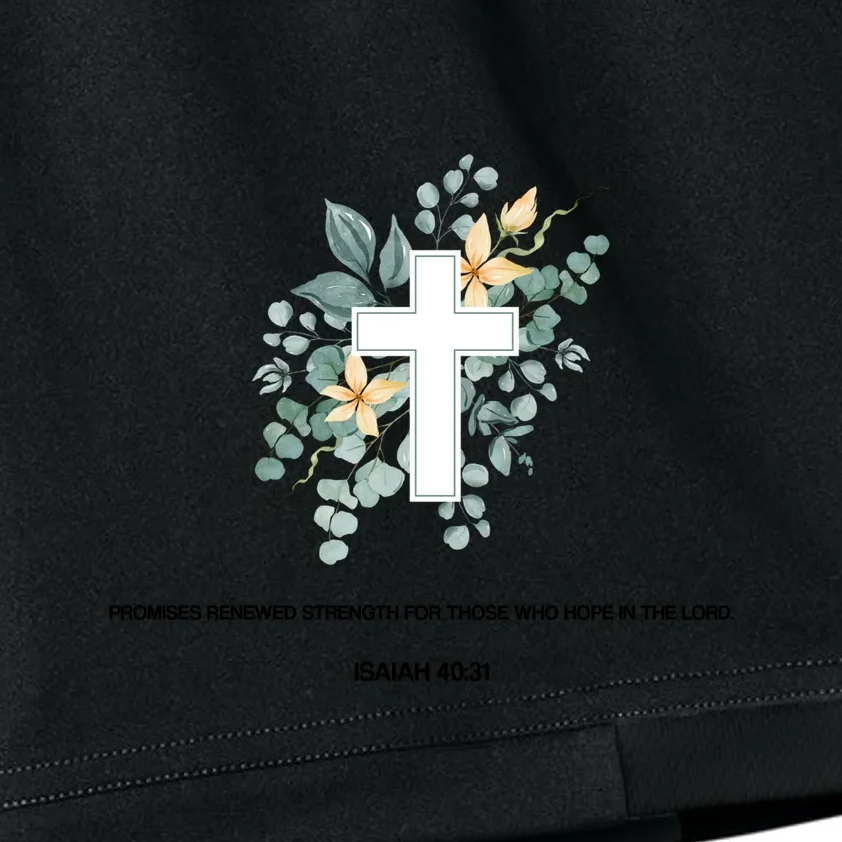 Floral Cross Christian Custom Bible Verse Kids Shorts - Front - Close-up