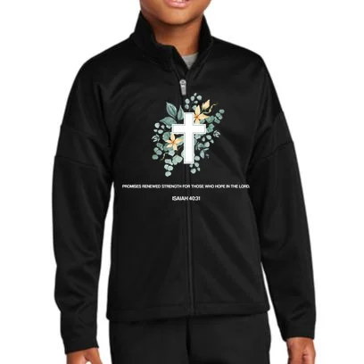 Floral Cross Christian Custom Bible Verse Kids Jacket Front