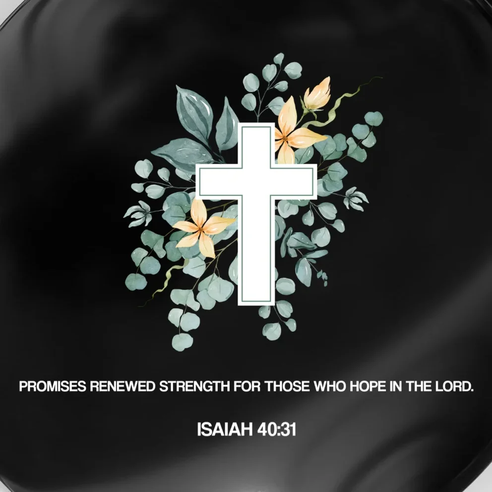 Floral Cross Christian Custom Bible Verse Magnet - Front - Close-up