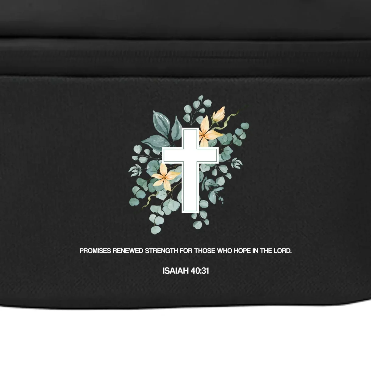 Floral Cross Christian Custom Bible Verse Crossbody - Front - Close-up