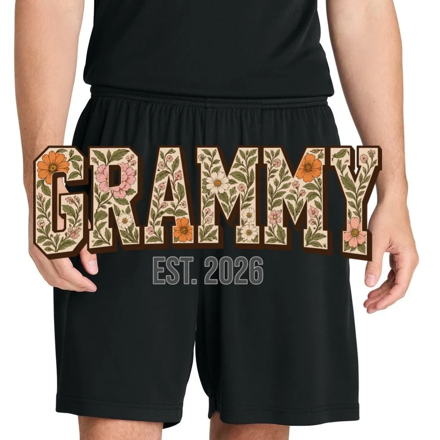 Floral Grandma Est. Year Personalized Gift - Custom Family Name Botanical Design Men's Shorts - Front 1