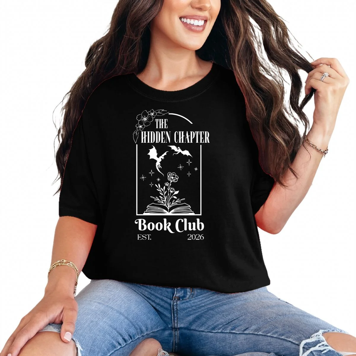 Fantasy Book Customizable Book Club T-Shirt - Front