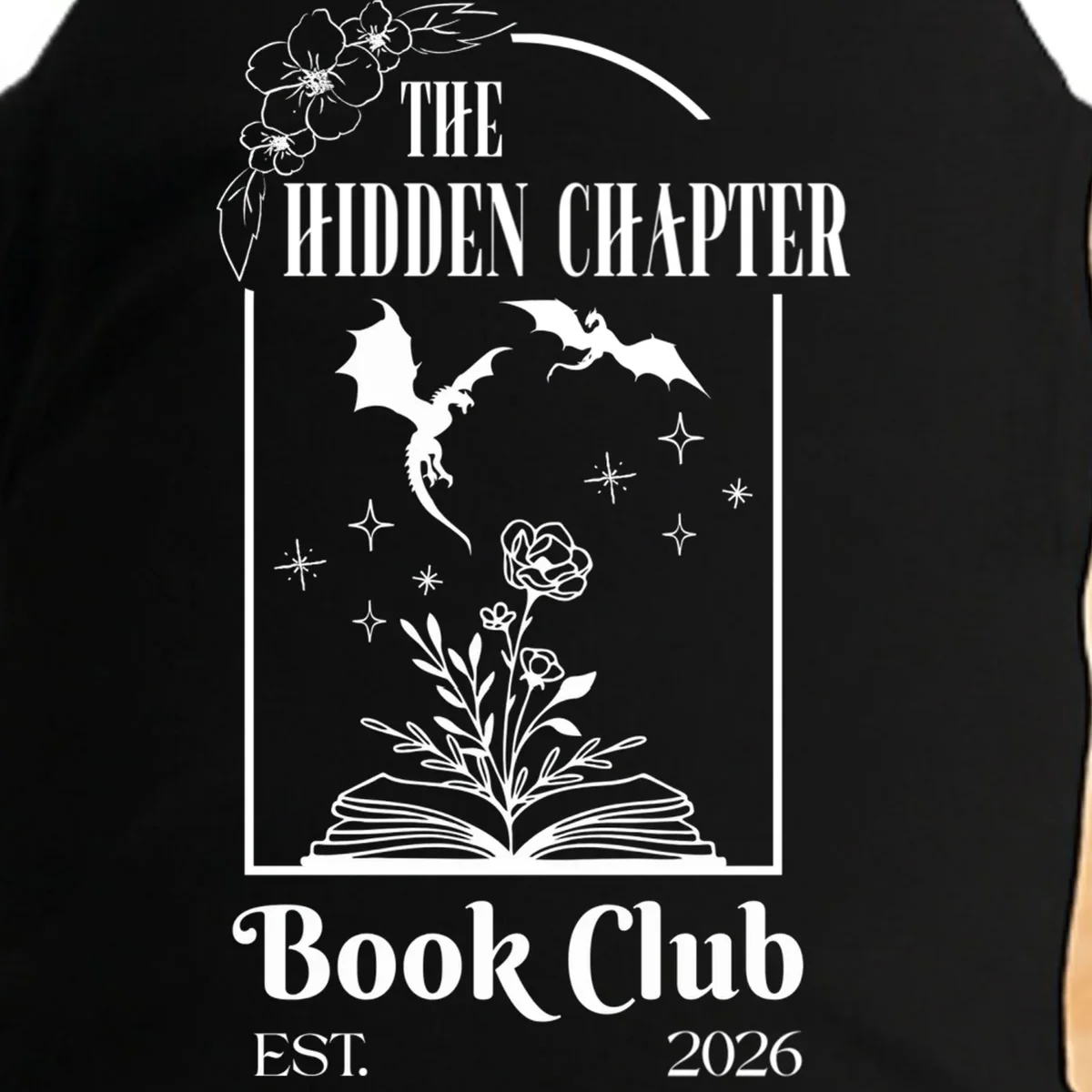 Fantasy Book Customizable Book Club Doggie Tank - Front - Close-up
