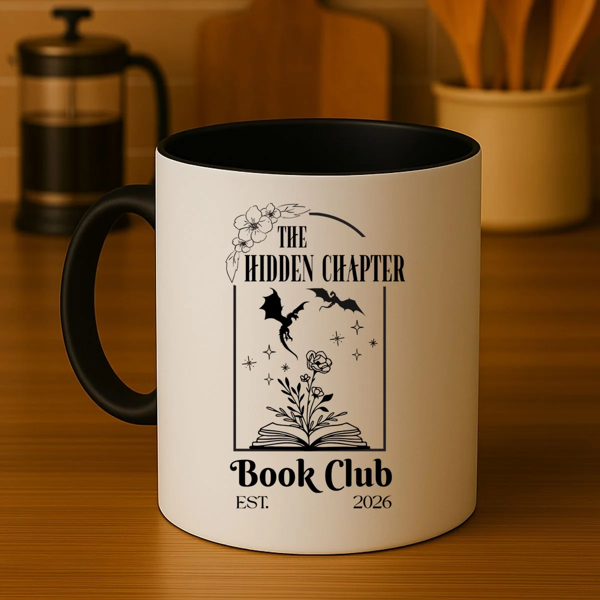 Fantasy Book Customizable Book Club Coffee Mug - Front 3