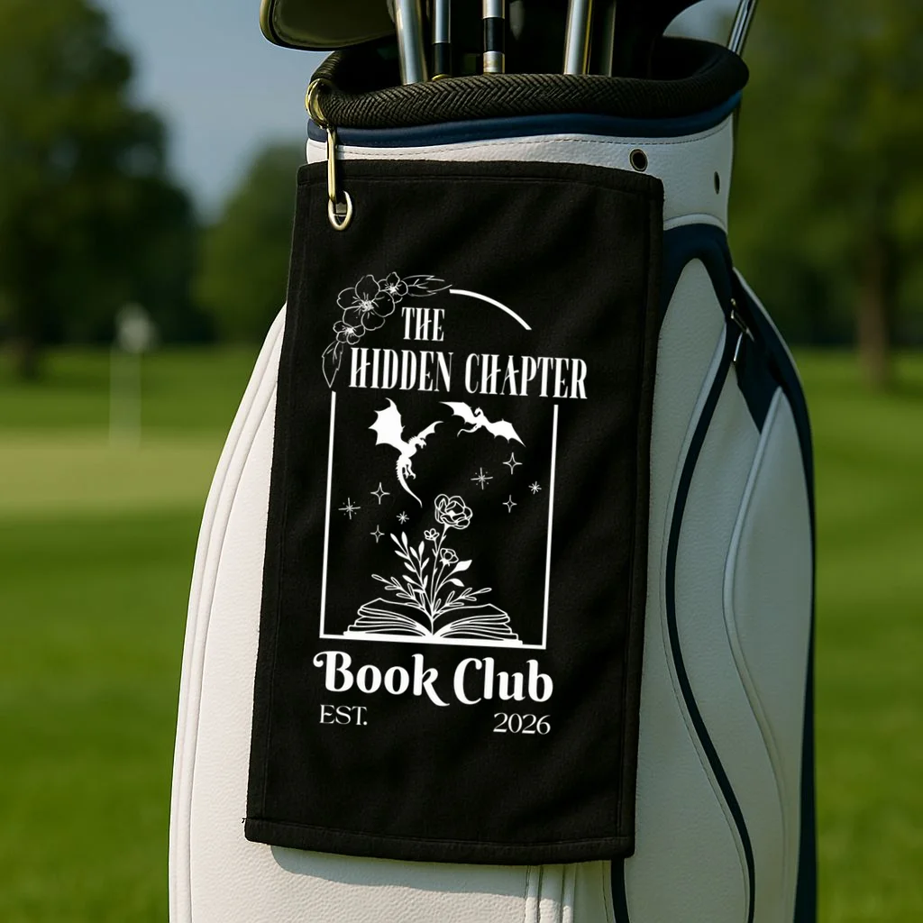 Fantasy Book Customizable Book Club Golf Towel - Front 2