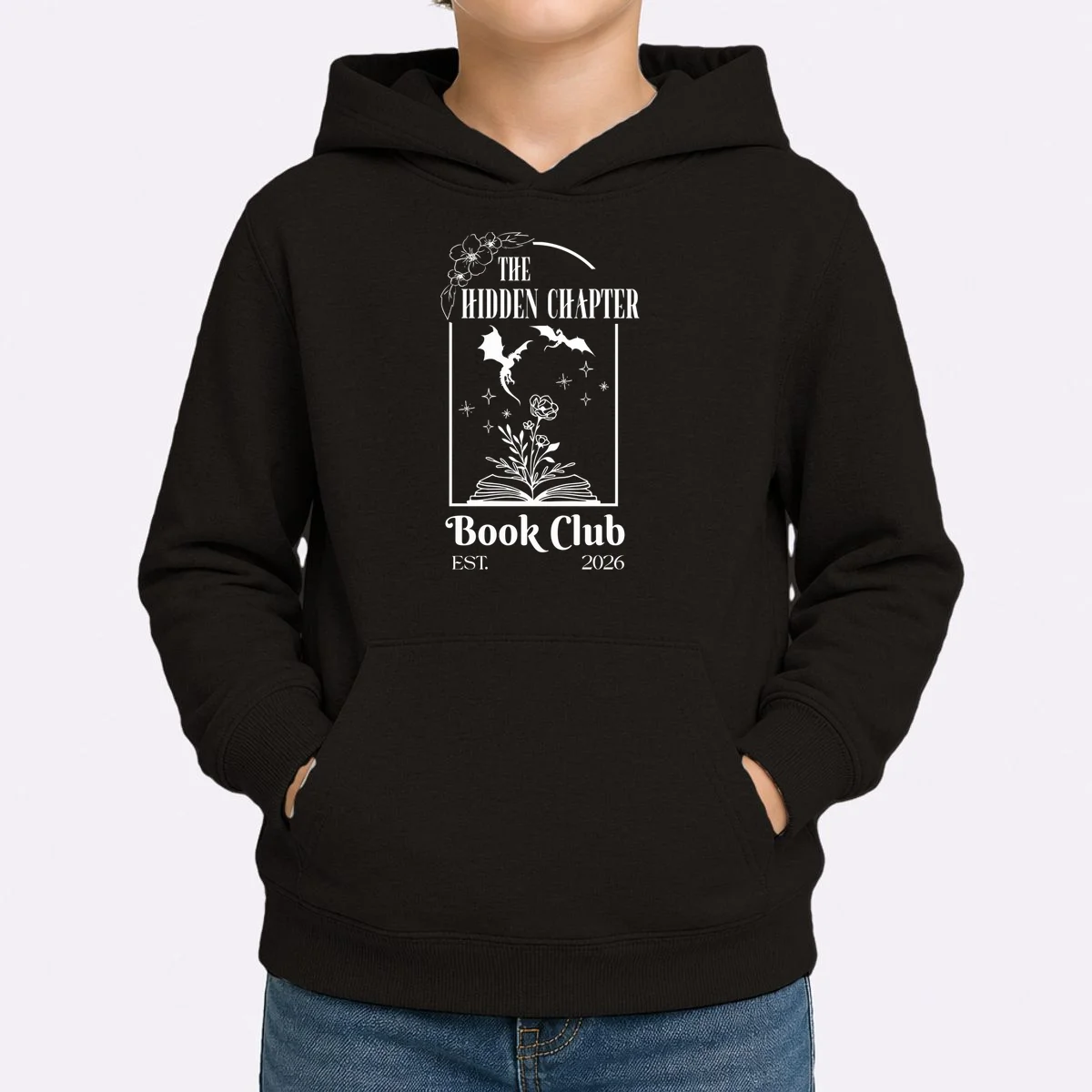 Fantasy Book Customizable Book Club Kids Hoodie - Front 1