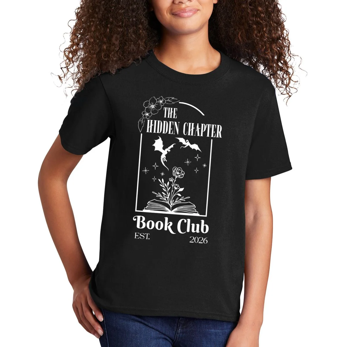 Fantasy Book Customizable Book Club Kids T-Shirt - Front 1