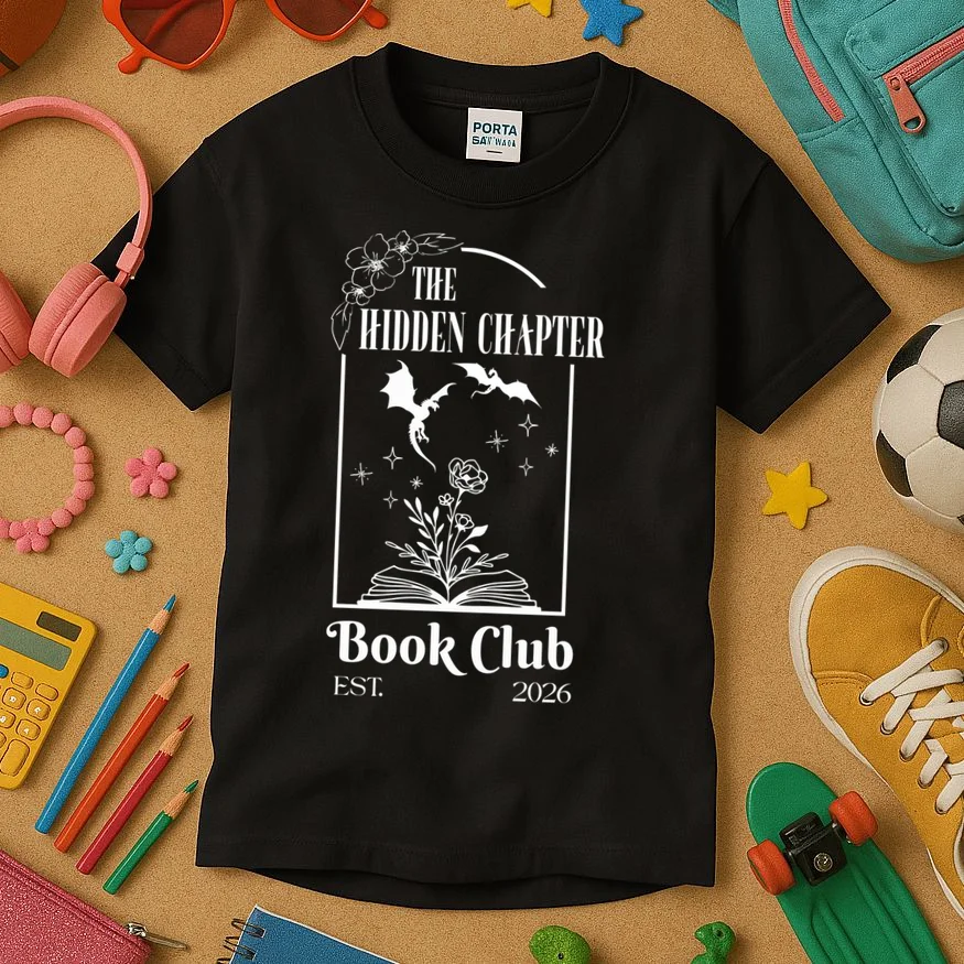 Fantasy Book Customizable Book Club Kids T-Shirt - Front 2