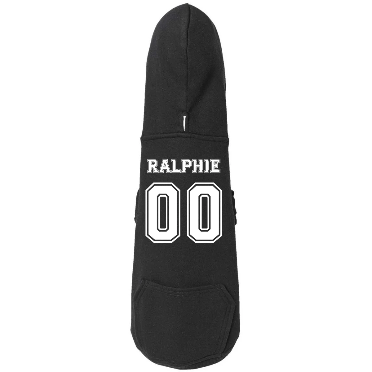 Custom Dog Halloween Football Player Doggie Fleece Hoodie - Front