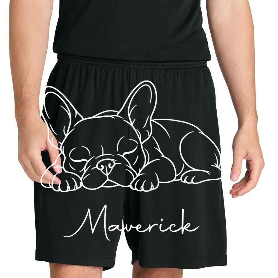French Bulldog Frenchie Customizable Name Men's Shorts - Front 1