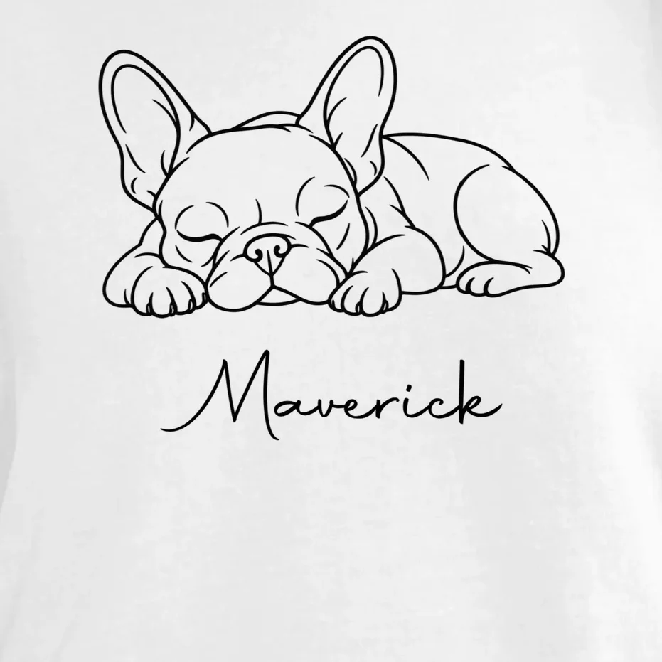 French Bulldog Frenchie Customizable Name Comfort Colors Unisex T-Shirt - Front - Close-up