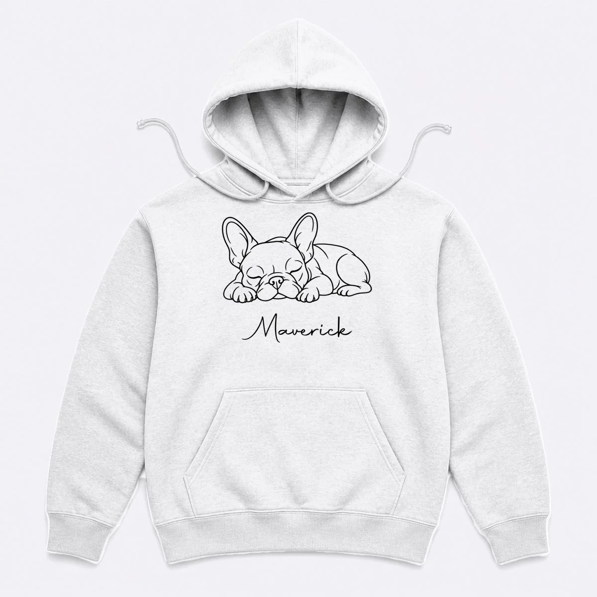 French Bulldog Frenchie Customizable Name Hoodie - Front