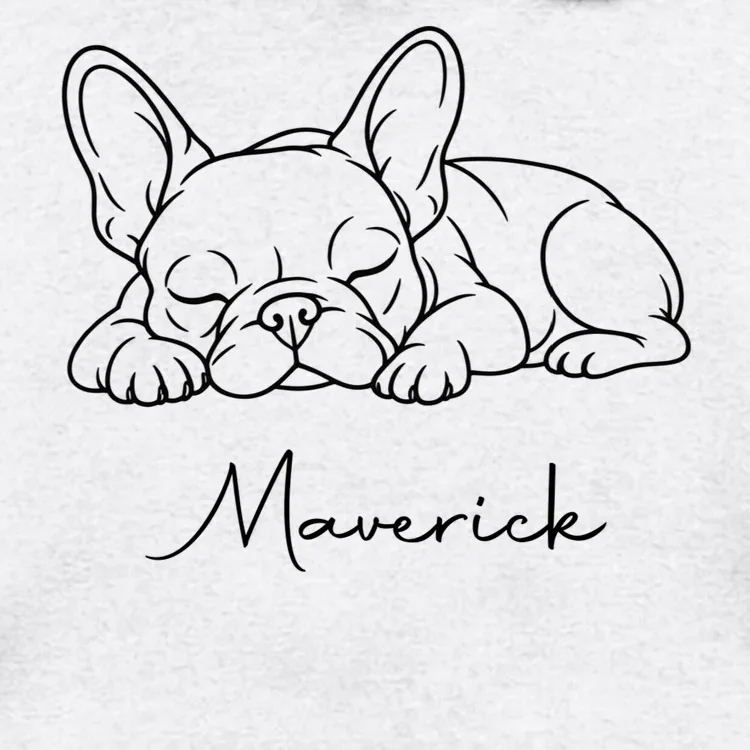 French Bulldog Frenchie Customizable Name Men's Hoodie - Front - Close-up