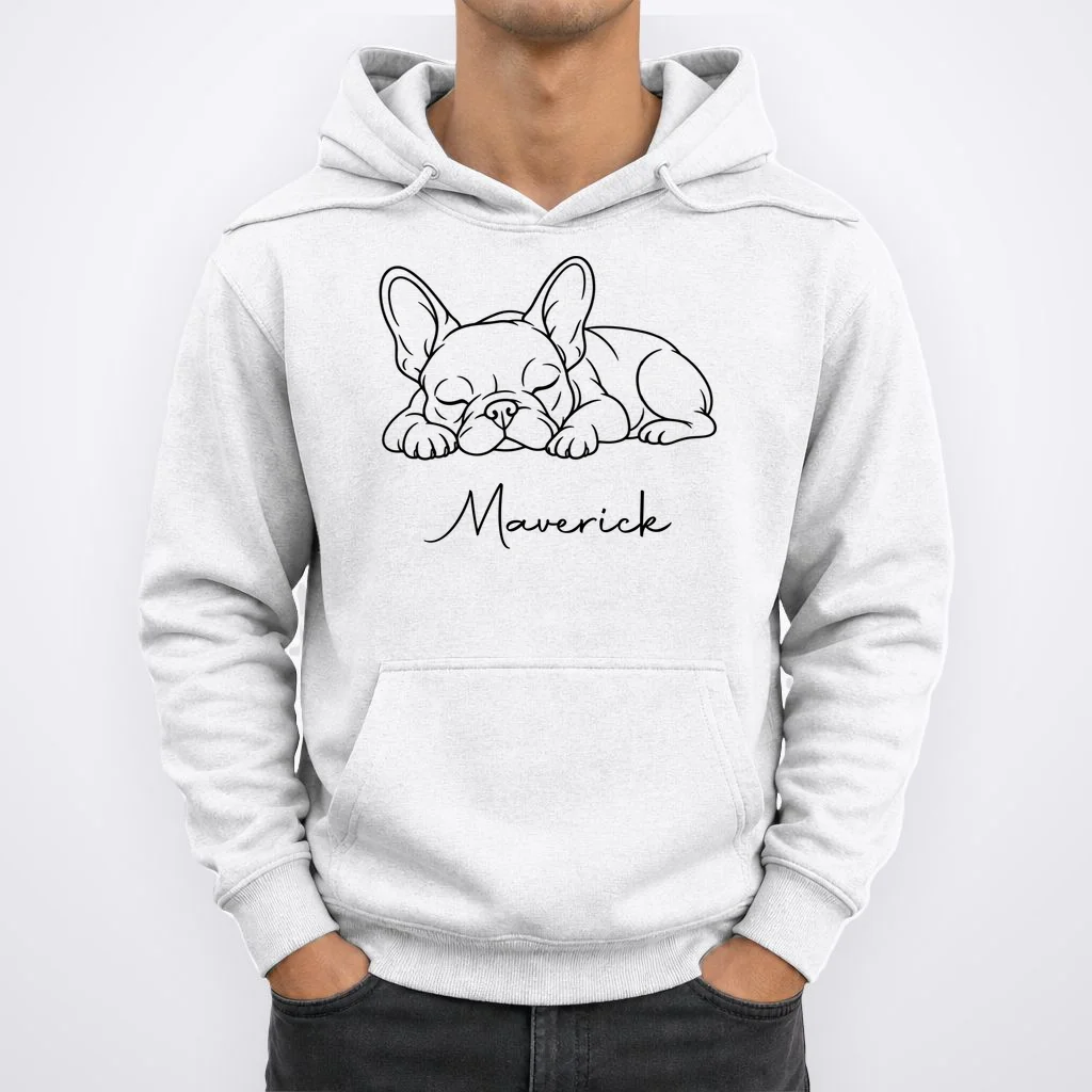 French Bulldog Frenchie Customizable Name Hoodie - Front 1