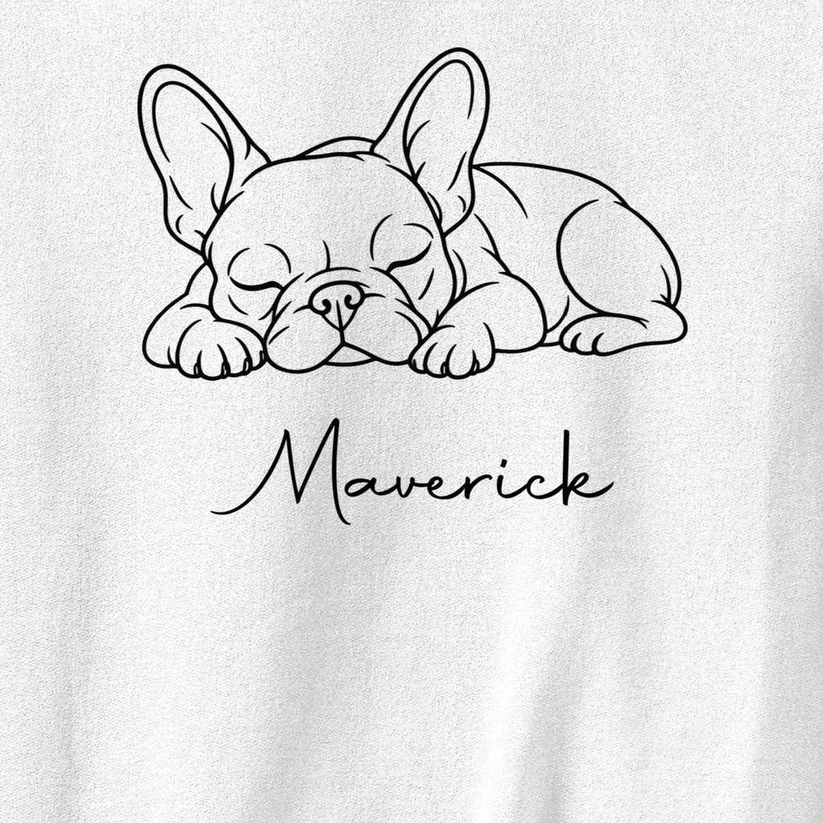 French Bulldog Frenchie Customizable Name Men's Sweatshirt - Front - Close-up