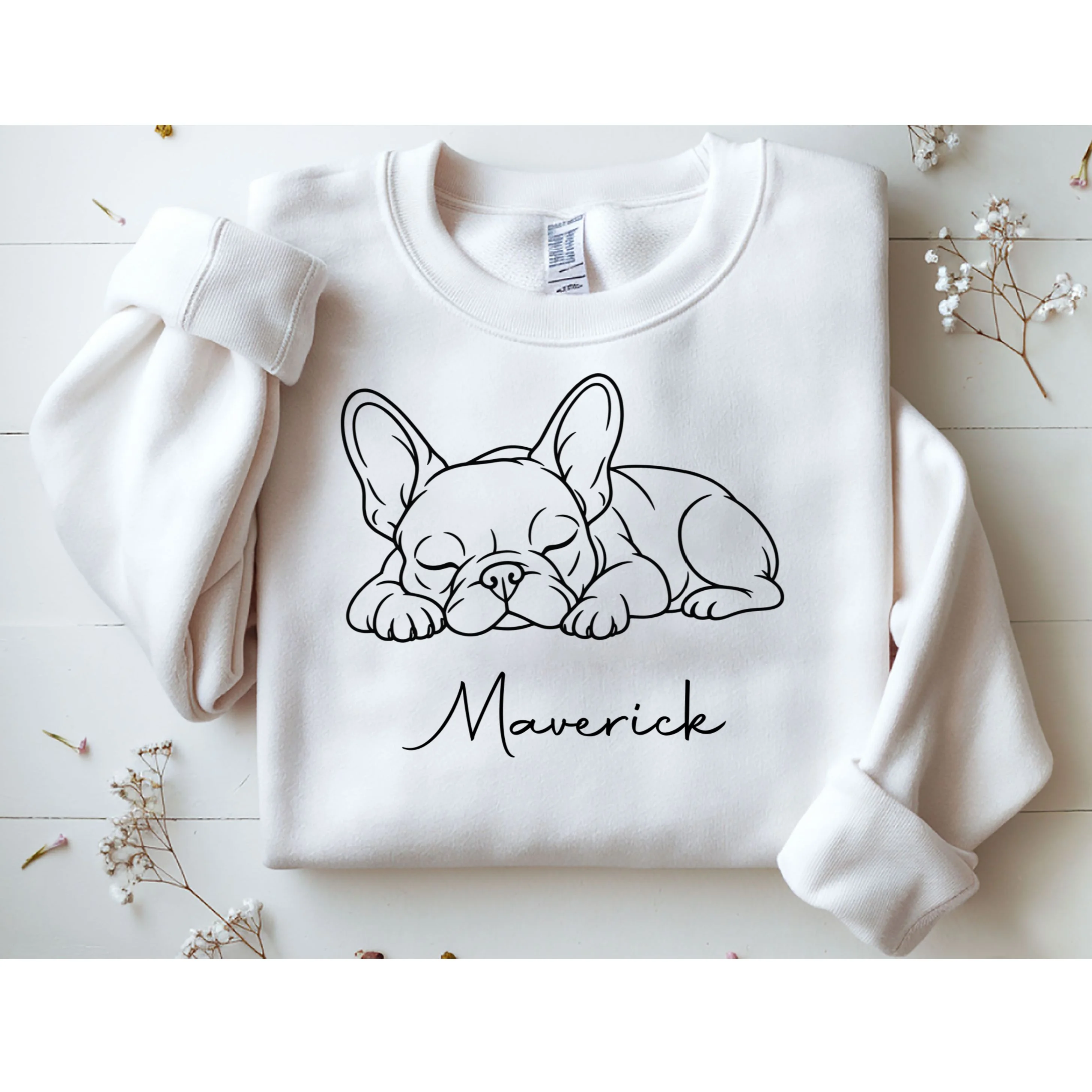 French Bulldog Frenchie Customizable Name Sweatshirt - Front 1