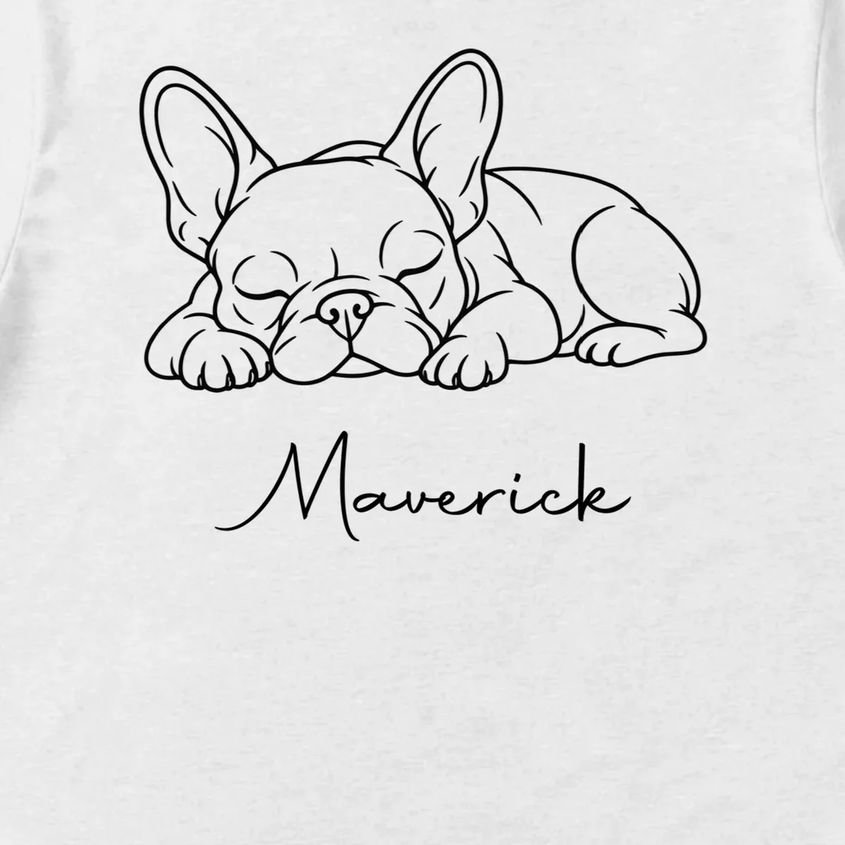 French Bulldog Frenchie Customizable Name Men's T-Shirt - Front - Close-up