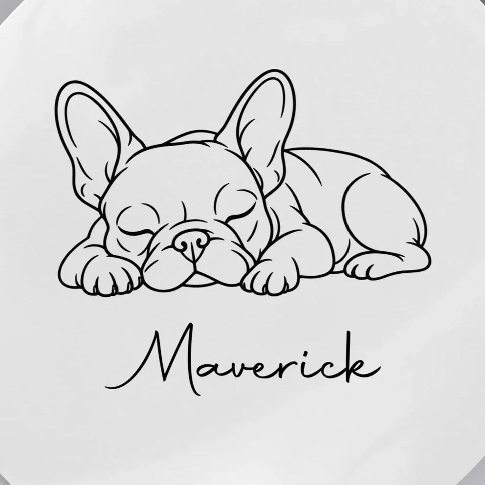French Bulldog Frenchie Customizable Name Button - Front - Close-up