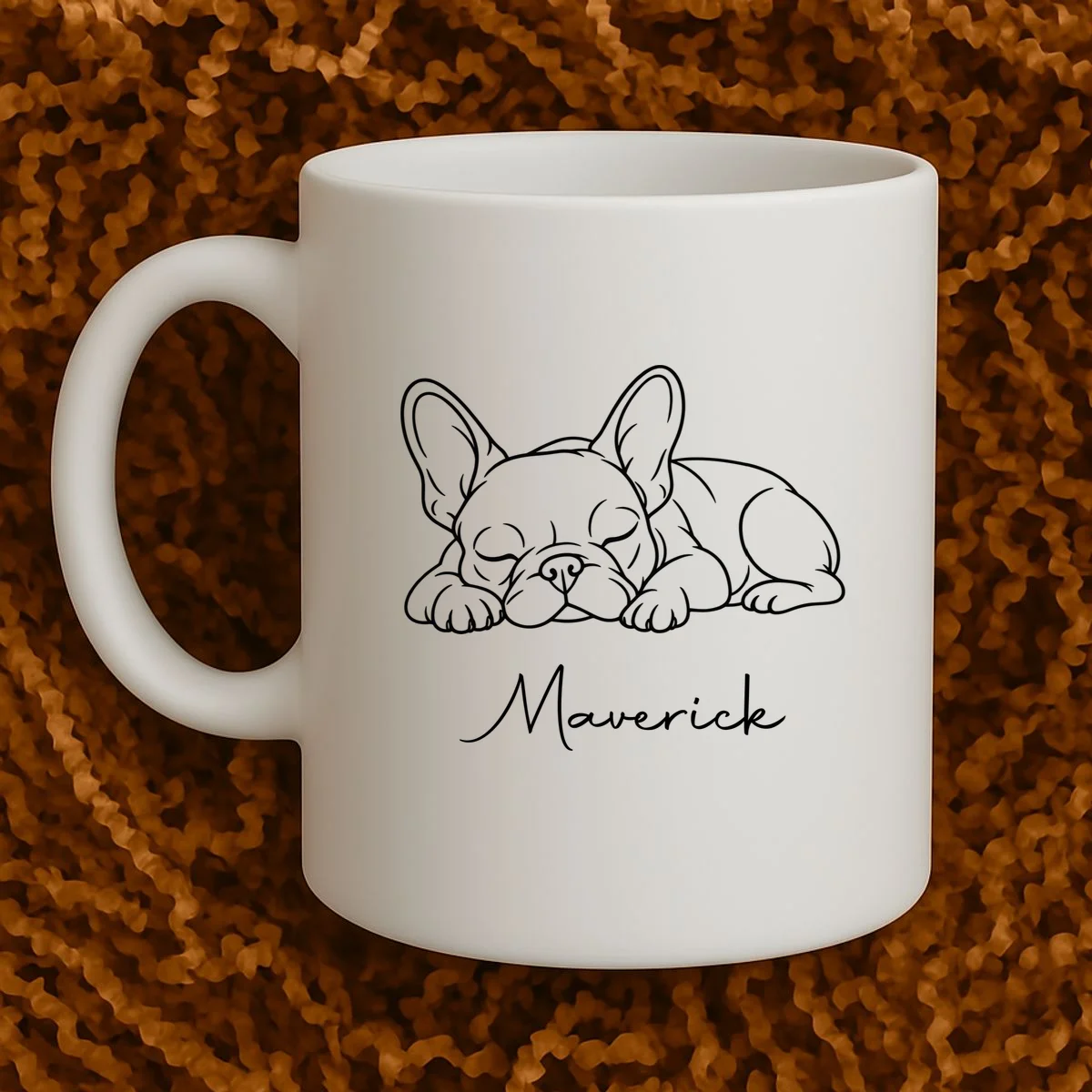 French Bulldog Frenchie Customizable Name Coffee Mug - Front 1