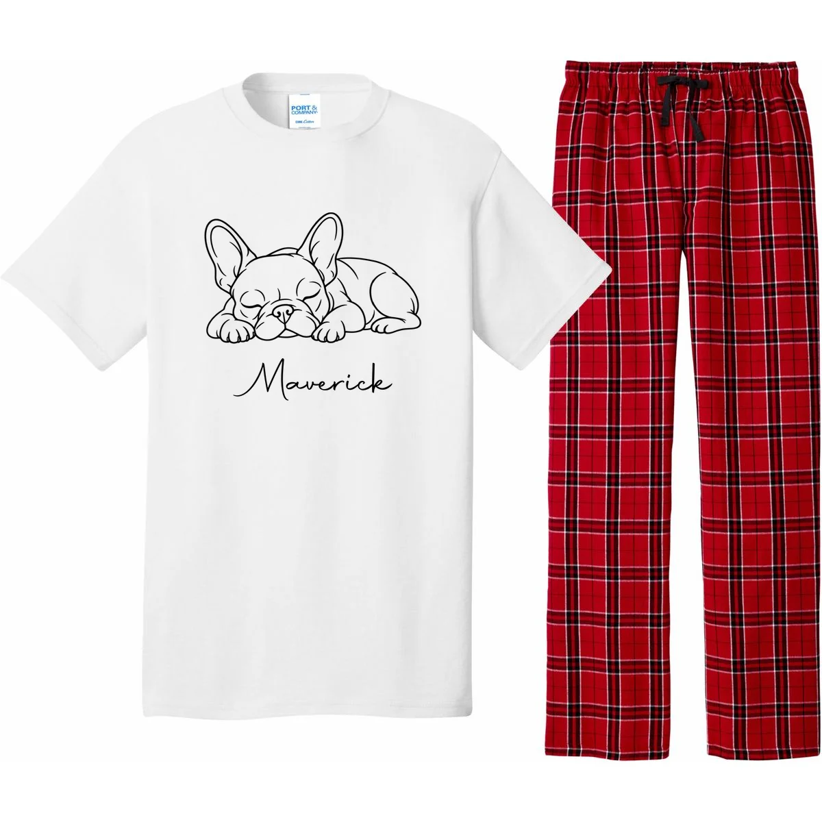 French Bulldog Frenchie Customizable Name Pajama Set - Front