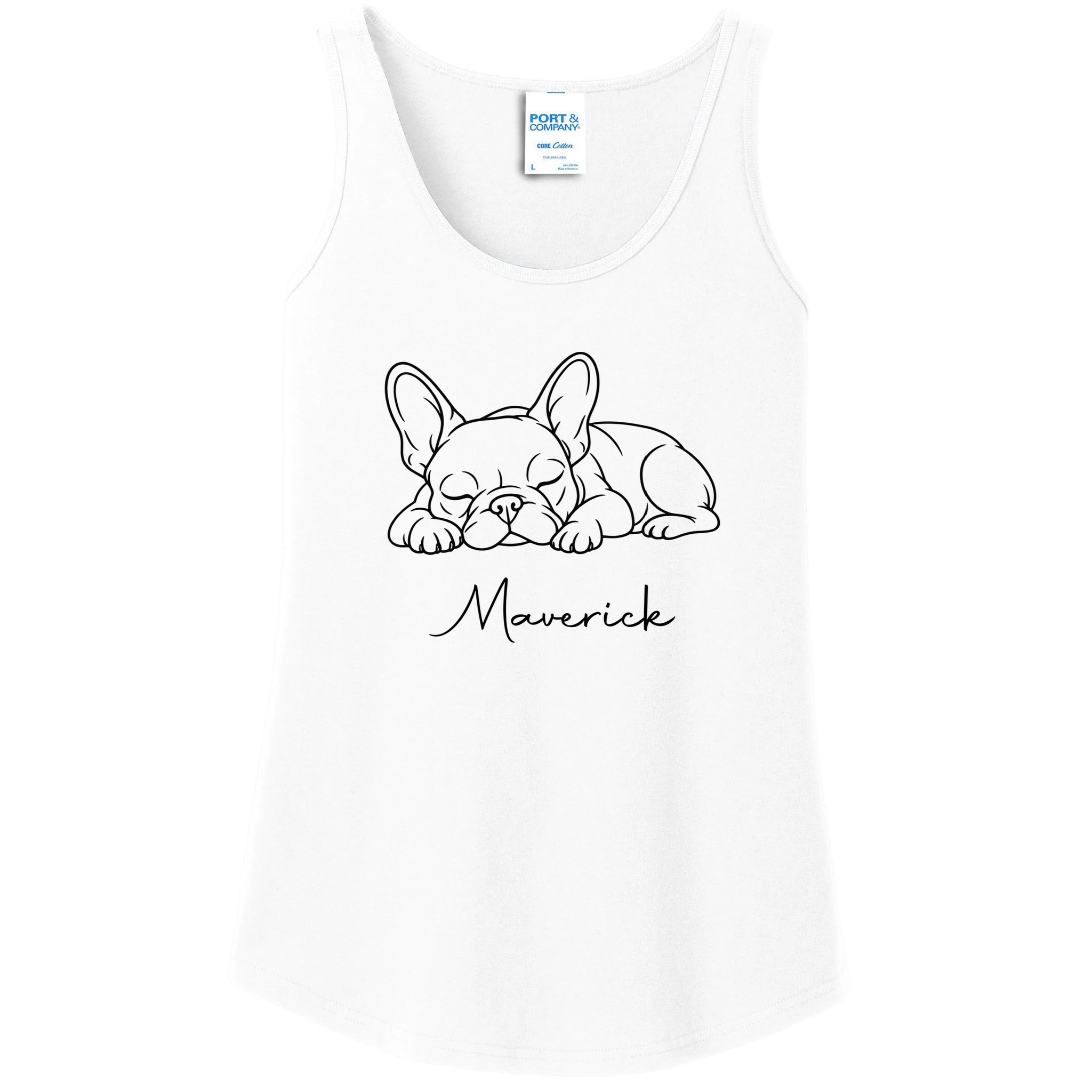 French Bulldog Frenchie Customizable Name Women's Tank Top - Front